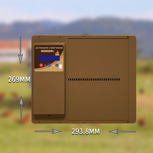 Automatisk hønslemsåbner med hønselem - Luksusmodel - Metal m. batteripakke, solceller og nem programmering