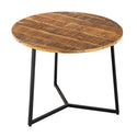 Coffee table round solid wood diameter 56cm. Coffee table, side table La Palma with metal frame in black