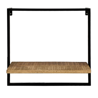 Hanging shelf - wall shelf - bookshelf - Dock metal frame black - Measures 50x50x25 cm