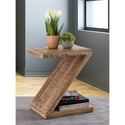 Stolik boczny z drewna w kształcie litery Z - Stolik kawowy Zoro - Stolik kwiatowy - Drewno mango