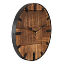 Drewniany zegar ścienny o średnicy 30 cm. Zegar pokojowy nowoczesny okrągły wykonany z drewna vintage cichy. Wykonane z drewna mango.