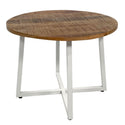 Stolik kawowy - Okrągły stół do salonu 60 cm - Stolik pomocniczy Cannes czarna metalowa rama, biały lub antyczne srebro