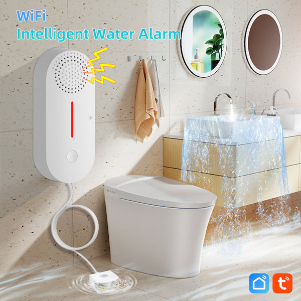 Alarm wycieku wody - Alarm zalania i poziomu wody - Alarm akustyczny i świetlny - WIFI z alarmem na telefon komórkowy