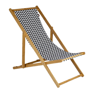 Krzesło ogrodowe - Krzesło plażowe wykonane z bambusa i płótna - Model Soho
